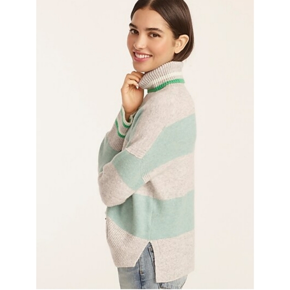 35. J.Crew Striped turtleneck sweater in Supersoft yarn - Picture 2 of 7